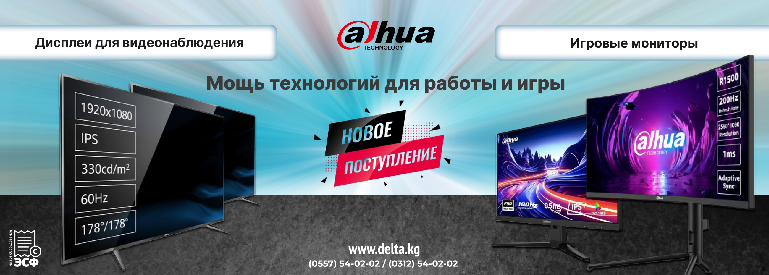 Новое поступление мониторов Dahua — для игры и наблюдения!