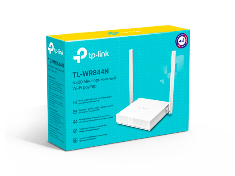 Роутер Wi-Fi TP-LINK TL-WR844N N300 4xLAN 100Mb/s Роутер Wi-Fi TP-LINK TL-WR844N N300 4xLAN 100Mb/s