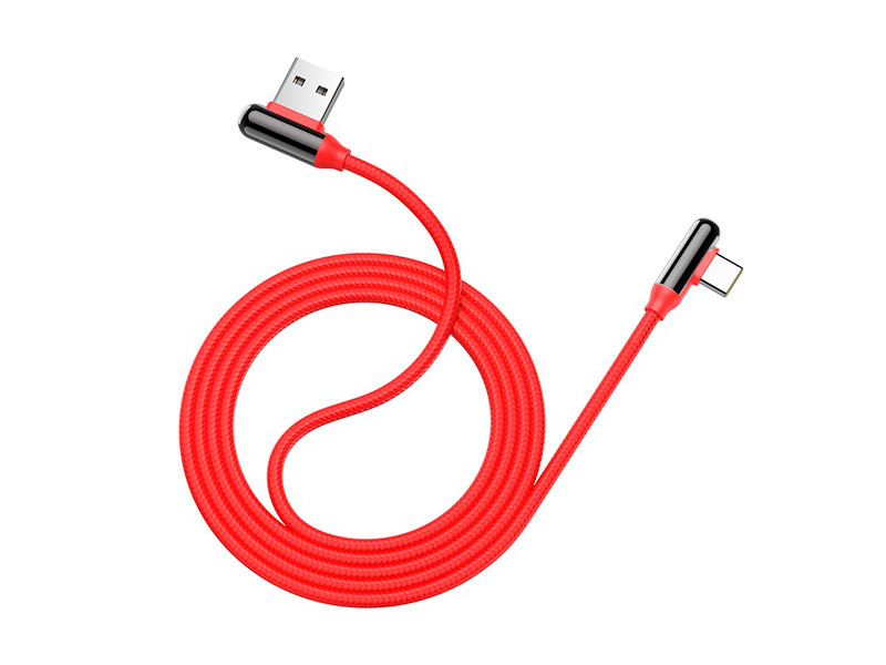 HOCO U77 Excellent elbow для передачи данных и зарядки USB-Lightning, 3A, 1.2м, красный HOCO U77 Excellent elbow для передачи данных и зарядки USB-Lightning, 3A, 1.2м, красный