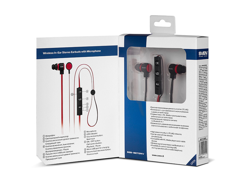 SVEN SEB-B270MV беспроводные, черно-красные SVEN SEB-B270MV беспроводные, черно-красные