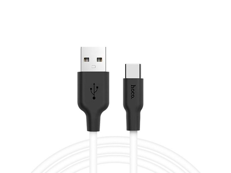 HOCO X21 Plus Silicone для передачи данных и зарядки USB-Type-C, флуоресцентный, 2.4A, 1м, черно-белый HOCO X21 Plus Silicone для передачи данных и зарядки USB-Type-C, флуоресцентный, 2.4A, 1м, черно-белый
