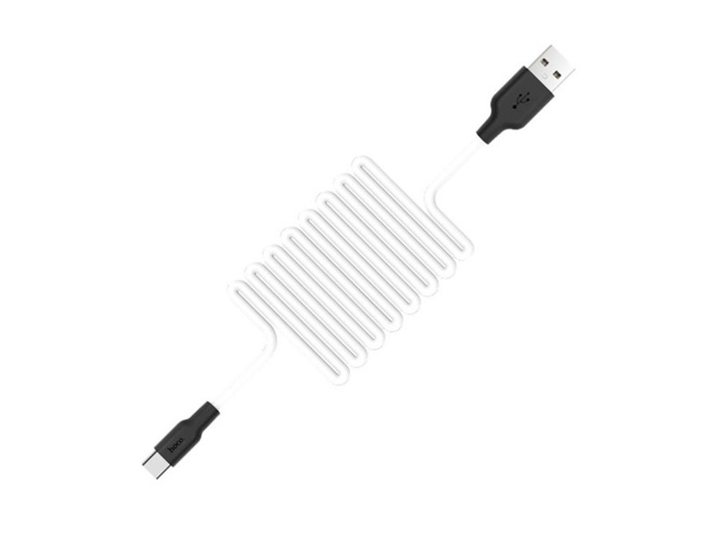 HOCO X21 Plus Silicone для передачи данных и зарядки USB-Type-C, флуоресцентный, 2.4A, 1м, черно-белый HOCO X21 Plus Silicone для передачи данных и зарядки USB-Type-C, флуоресцентный, 2.4A, 1м, черно-белый