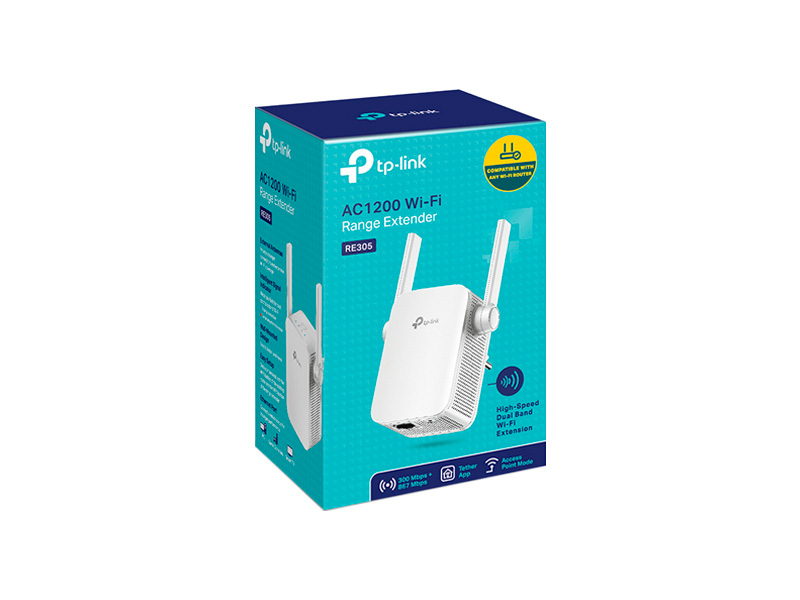 Усилитель Wi-Fi сигнала TP-LINK RE305 AC1200 1 LAN 100Mb/s Усилитель Wi-Fi сигнала TP-LINK RE305 AC1200 1 LAN 100Mb/s