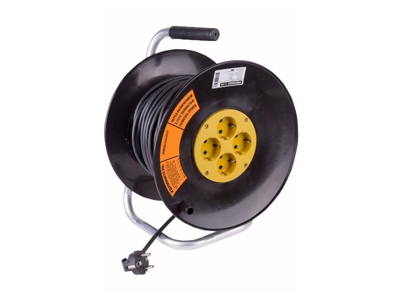 Удлинитель силовой Optima Proconnect на катушке 4 гнезда c/з 30м 11-7609 Удлинитель силовой Optima Proconnect на катушке 4 гнезда c/з 30м 11-7609