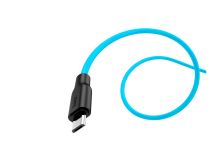 HOCO X21 Plus Silicone для передачи данных и зарядки USB-microUSB, флуоресцентный, 2.4A, 1м, черно-синий