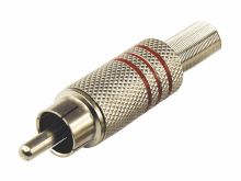 Разъем штекер RCA Rexant металл под винт черный/красный 14-0410