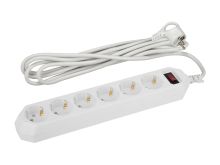 Сетевой фильтр ЭРА UFS-6es-5m-W-BOX базовая защита 6гн 5м ПВС 10А с/з с выкл белый