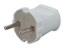 Вилка прямая с/з 10А белая Vx1-W ЭРА