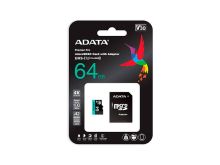 micro SDXC Card ADATA 64GB UHS-I U3 V30S A2 Adapter