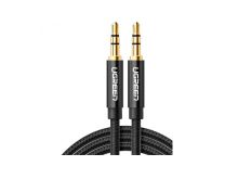 UGREEN AV112 3.5mm Male to 3.5mm Male Cable Gold Plated Metal Case with Braid 2m, Black