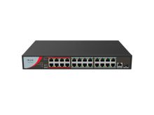 Коммутатор сетевой PoE HiLook NS-0326P-230(B) 1xUpLink 1Gb/s, 1xSFP 1Gb/s, 24xPoE 100Mb/s