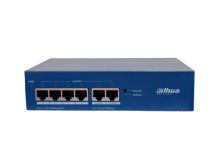 Коммутатор сетевой PoE DAHUA DH-S3006-4ET-45 (2xUpLink 100mb/s, 4xPoE 100mb/s) 45W