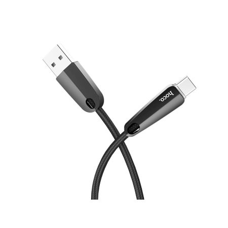 HOCO U35 Space для передачи данных и зарядки (умное отключение зарядки)USB-Type-C, 2.4A, 1.2м, черный