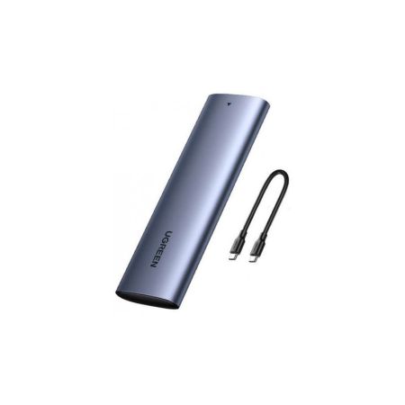 External Enclosure UGREEN CM400 SSD M.2 SATA, кабель USB Type-C - USB Type-C, алюминий серый 10903