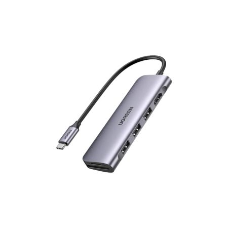 Конвертер UGREEN CM511 USB Type-C 3 USB 3.0 HDMI SD/TF
