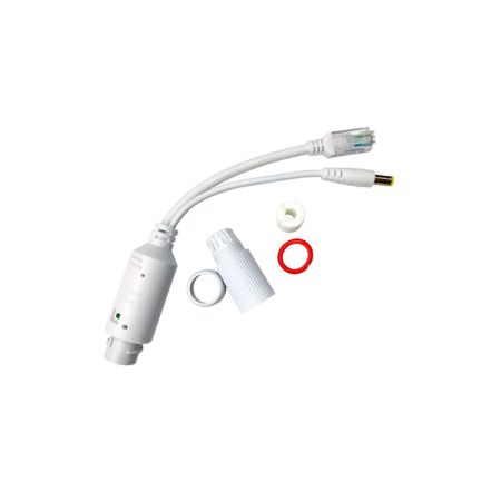 Переходник проходной PoE RJ45 - 12V DC.