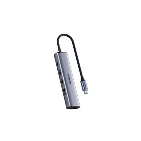 Конвертер UGREEN CM475 USB Type-C 3 USB3.0 LAN 1Gbit PD 100W