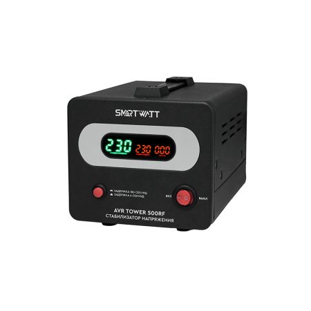 Напольный стабилизатор напряжения SMARTWATT AVR TOWER 8000RF  диапазон работы 140-260V, выход-клеммы, LED-дисплей