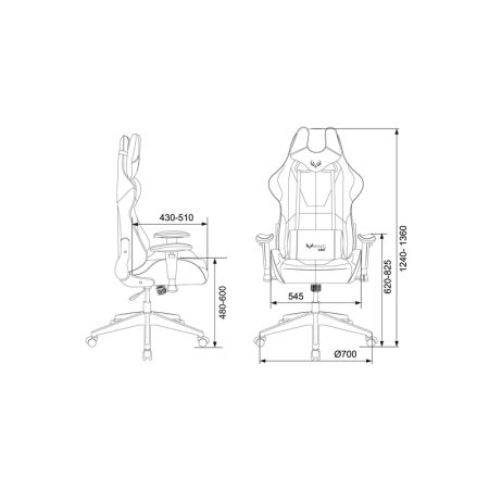 Кресло игровое Zombie VIKING 5 AERO черный с подголовником