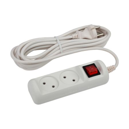 Удлинитель ЭРА U-2s-5m-2x1 2 гн 5м, ПВС