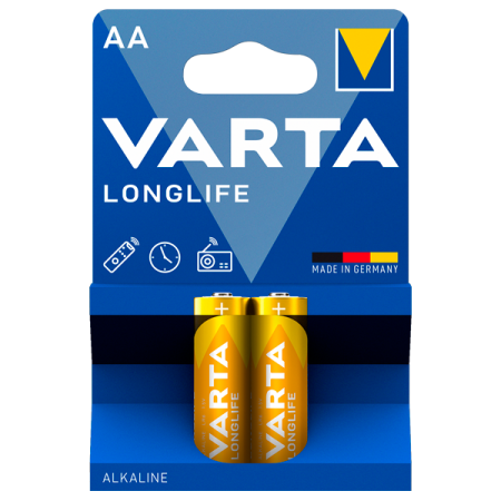 Батарейка Varta AA Mignon Longlife LR6 1.5V щелочная (алкалиновая) (2шт блистер)