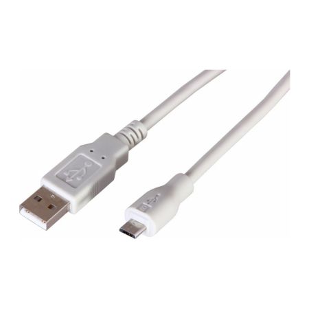 REXANT USB-microUSB (РЕ пакет), 1,8м, белый 18-1164