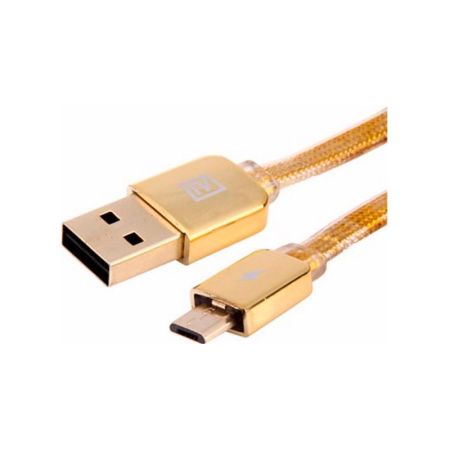 Remax Golden USB-microUSB нейлон, плетеный, золотой