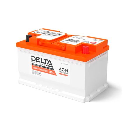 Стартерный авто Аккумулятор DELTA START MASTER 80 Ah AGM (325*185*200 мм)