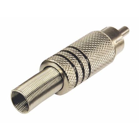 Разъем штекер RCA Rexant металл под винт черный/красный 14-0410