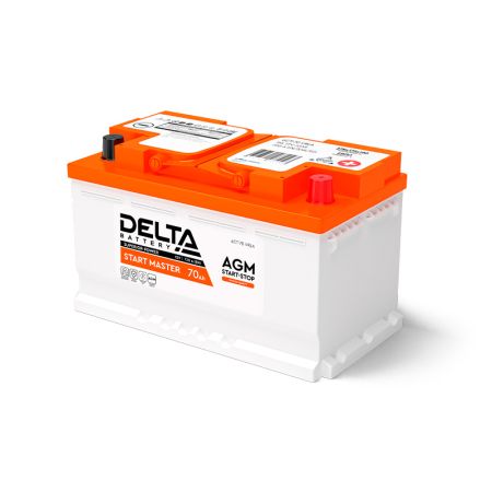 Стартерный авто Аккумулятор DELTA START MASTER 70 Ah AGM (278*175*190 мм)