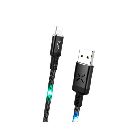 HOCO U63 Spirit для передачи данных и зарядки USB-Lightning, магнитный коннектор, 2.4А, 1.2м, черный