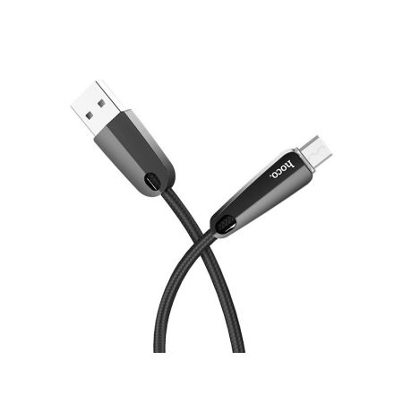 HOCO U35 Space для передачи данных и зарядки (умное отключение зарядки)USB-microUSB, 2.4A, 1.2м, черный