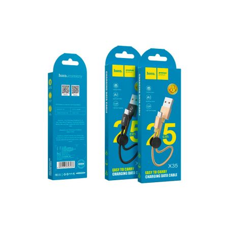 HOCO X35 Premium USB-microUSB для передачи данных и зарядки, 2.4А, 0.25m, black