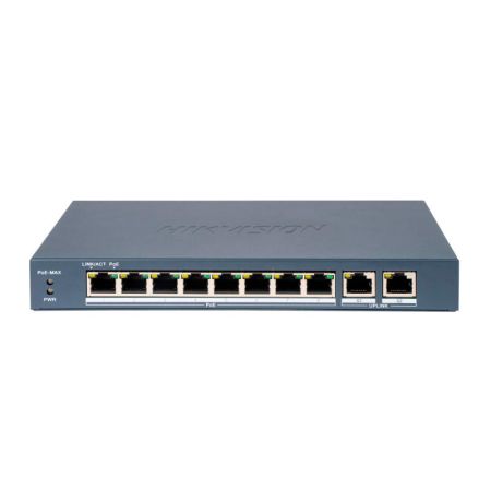 Коммутатор сетевой PoE HIKVISION DS-3E1310P-EI 2xUpLink 1Gb/s, 8xPoE 100Mb/s