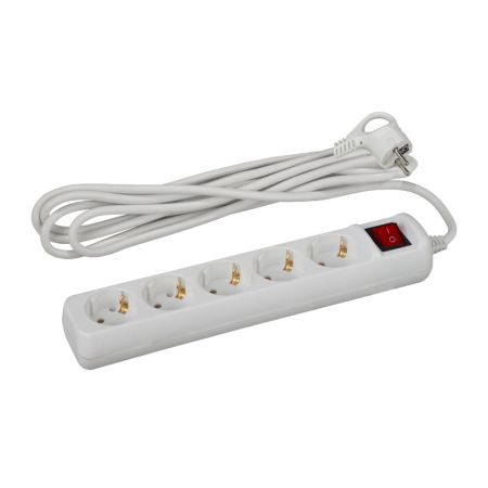 Удлинитель ЭРА UX-5es-3m 5 гн 3м, 3х0,75мм, с заземл, с выкл