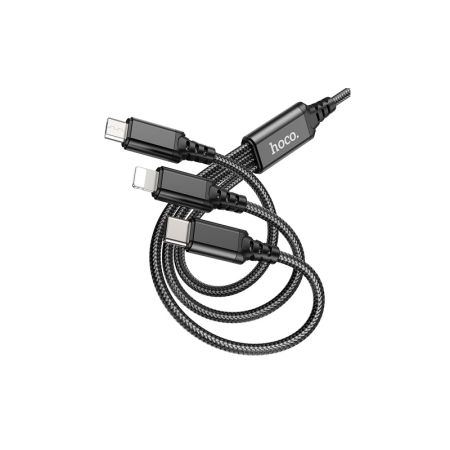 HOCO Data Cable X76 3-in-1 Super charging cable(iP+Type-C+Micro)