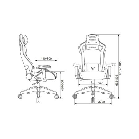 Кресло игровое KNIGHT OUTRID SMILE черный с подголовником [ID: 1914989]