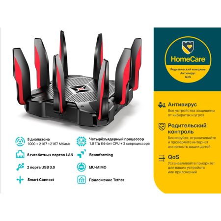 Роутер Wi-Fi TP-LINK Archer C5400X AC5400 8xLAN 1Gb/s