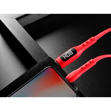 HOCO S6 для передачи данных и зарядки USB-Lightning, 2.4A, 1.2м, красный