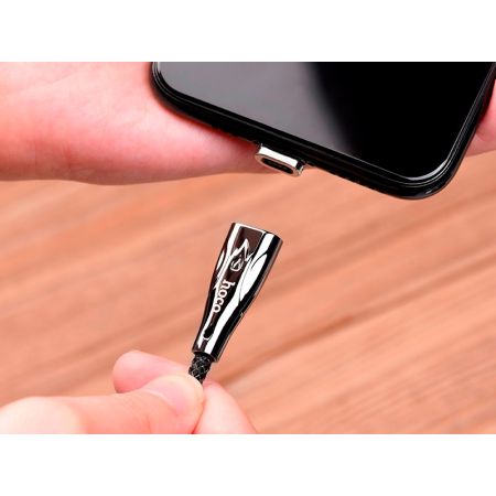 HOCO U75 Blaze для передачи данных и зарядки USB-Lightning, магнитный коннектор, 3A, 1.2м, черный