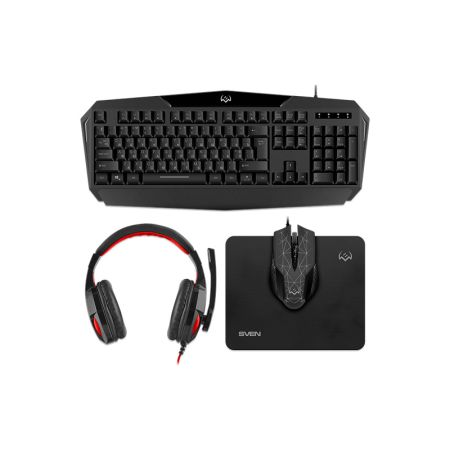 Клавиатура+мышь+коврик+наушники SVEN GS-4300 черный