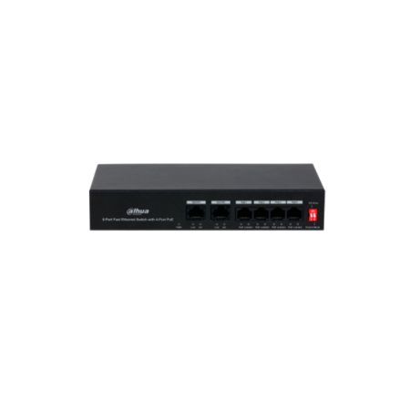 Коммутатор сетевой PoE DAHUA DH-S3006-4ET-36 2xUpLink 100Mb/s, 4xPoE 100Mb/s