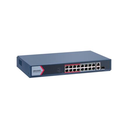 Коммутатор сетевой PoE HIKVISION DS-3E1318P-EI/M 1xUpLink 1Gb/s, 1xCombo 1Gb/s, 16xPoE 100Mb/s