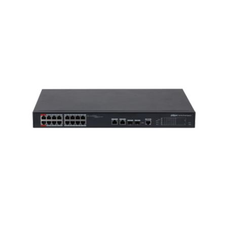 Коммутатор сетевой PoE DAHUA DH-PFS4218-16ET-240 2xUpLink Combo 1Gb/s, 16xPoE 100Mb/s