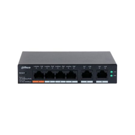 Коммутатор сетевой PoE DAHUA DH-CS4006-4ET-60 4xPoE 100Мбит/с управляемый