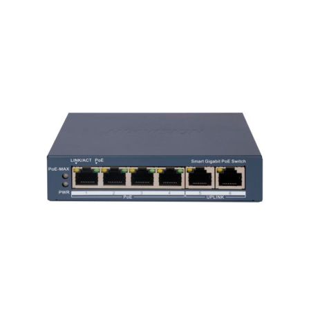 Коммутатор сетевой PoE HIKVISION DS-3E1506P-EI(O-STD) 2xUpLink 1Gb/s, 4xPoE 1Gb/s