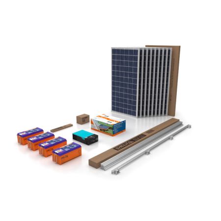Солнечная станция ECO 5 под углом (Инвертор SmartWatt Eco 5K MPPT/Панель Delta SM 380-72M10шт/АКБ GEL 12200-4шт/Комплект для монтажа)