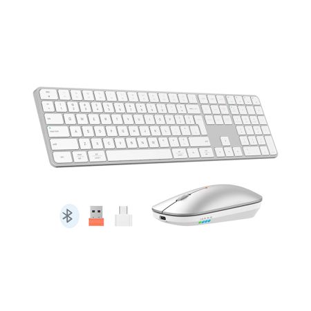 Беспроводная клавиатура и мышь Meetion C230MW White RUA (C230: 109клав, C210: 78клав, мышь: DPI-max2400, 3 кнопки)