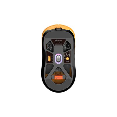 Беспроводная мышь Meetion Air GW24 Yellow (Wired+2.4G+BT, DPI: max 8000, 5 кнопок, RGB)