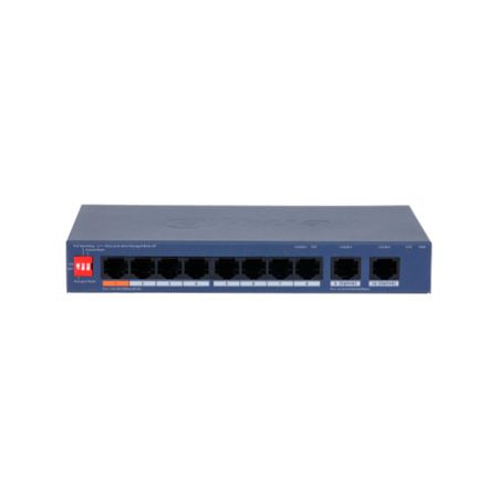 Коммутатор сетевой PoE DAHUA DH-CS4010-8ET2GT-60 2xUpLink 1Gb/s, 8xPoE 100Mb/s